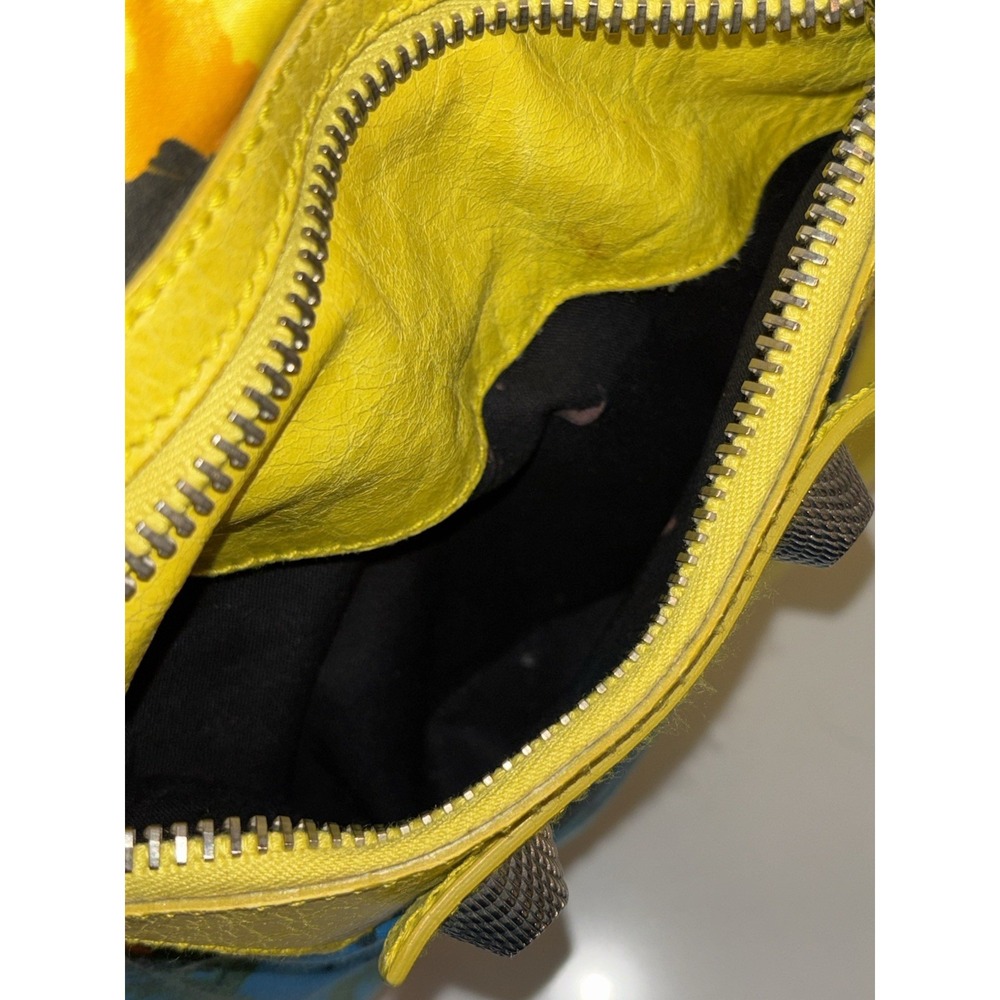 Balenciaga Yellow Floral Print Satin Giant 21 Velo Bag - Picture 14 of 16